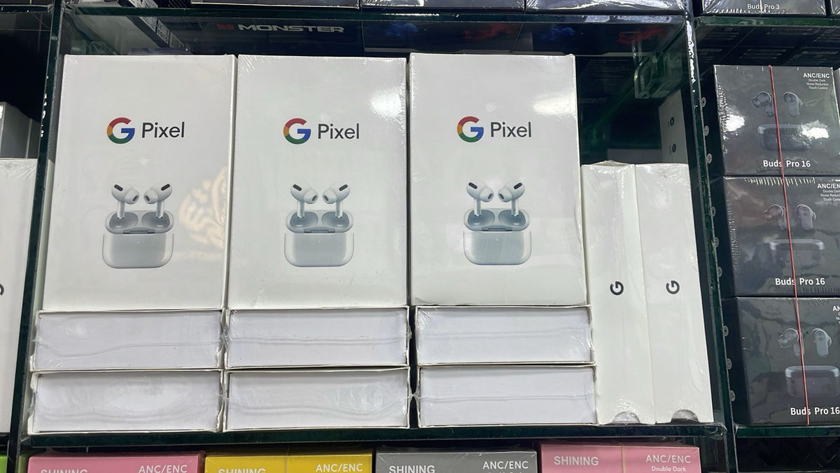 Google pixel white airpods